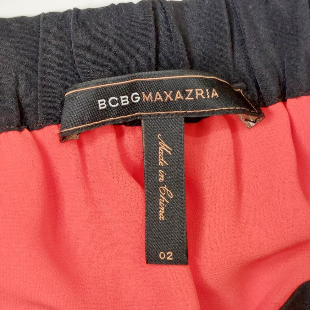 BCBGMAXAZRIA 100% Silk Coral Mini Skirt - Size 2 - Picture 6 of 7